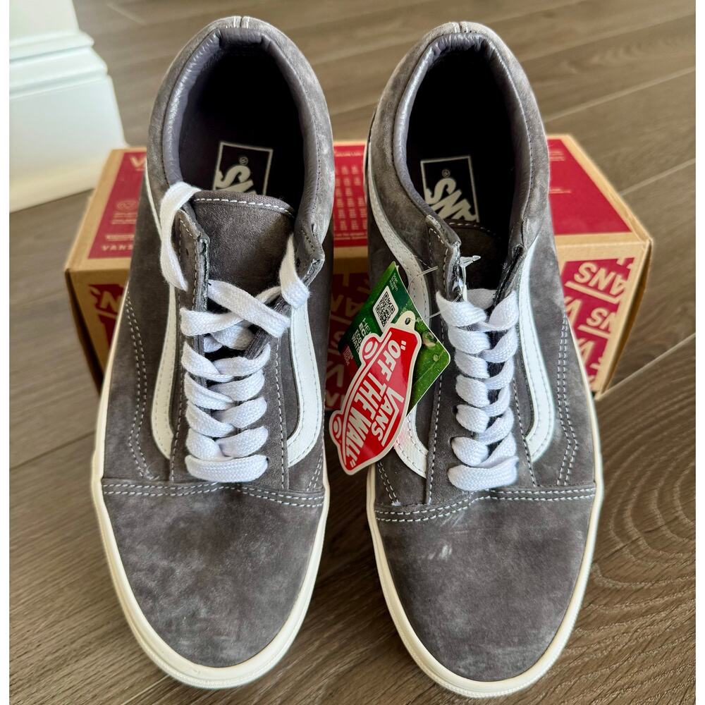 Vans Old Skool Suede Low Top Sneakers Gray White Skate Shoes Mens 8 / Womens 9.5 - Picture 4 of 14
